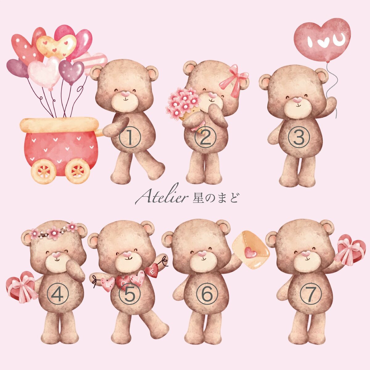 ♡幸せを呼んでくれるBearのファミリーポスター♡ご家族の人数に合わせてオーダーメイド 名入れ♪ 優しいクマさんのお洒落で可愛いデザイン♡プラチナグレード光沢紙で美しさ長持ち☆A4 A3